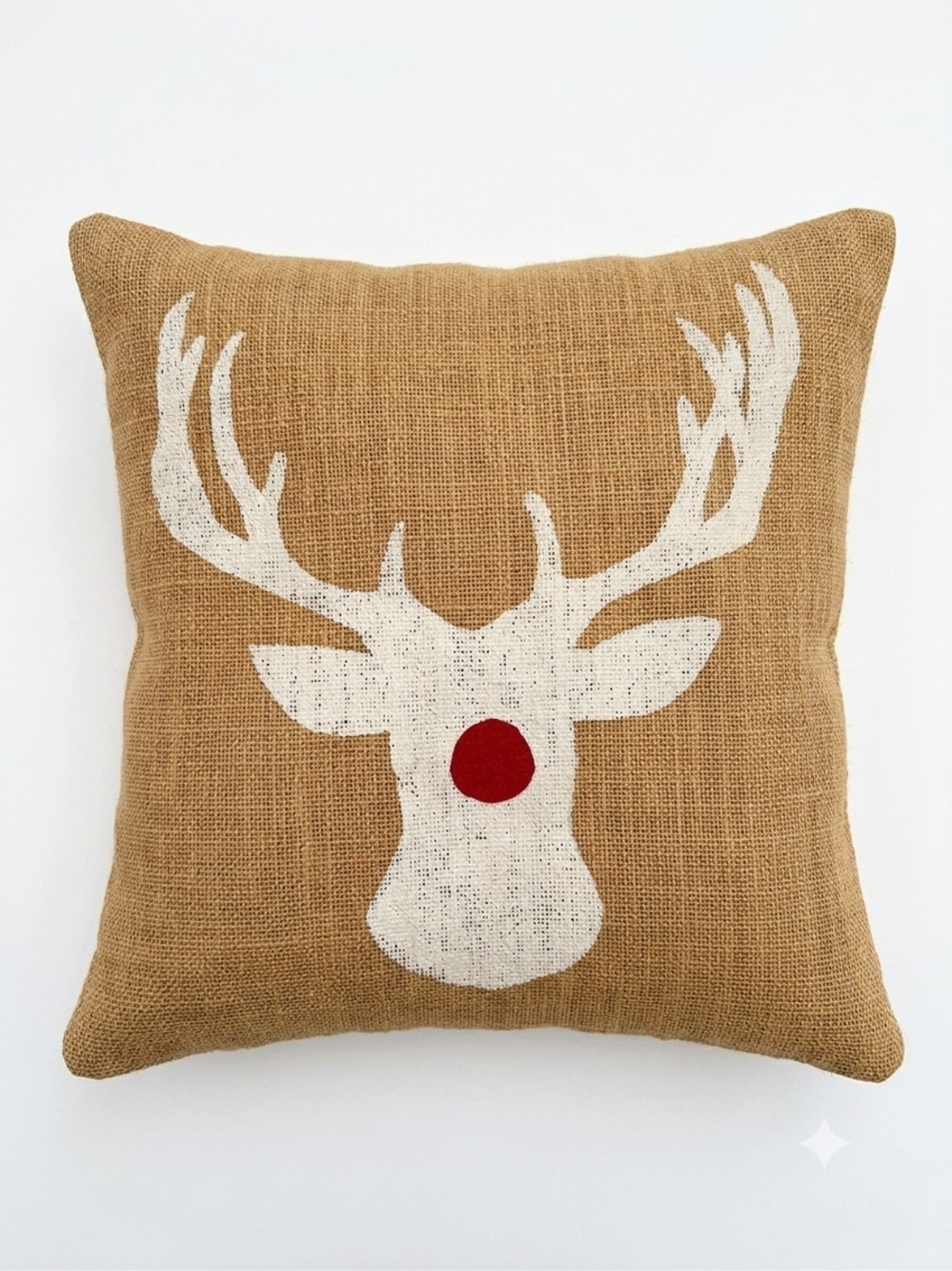 (2) Reindeer Burlap Pillowcases